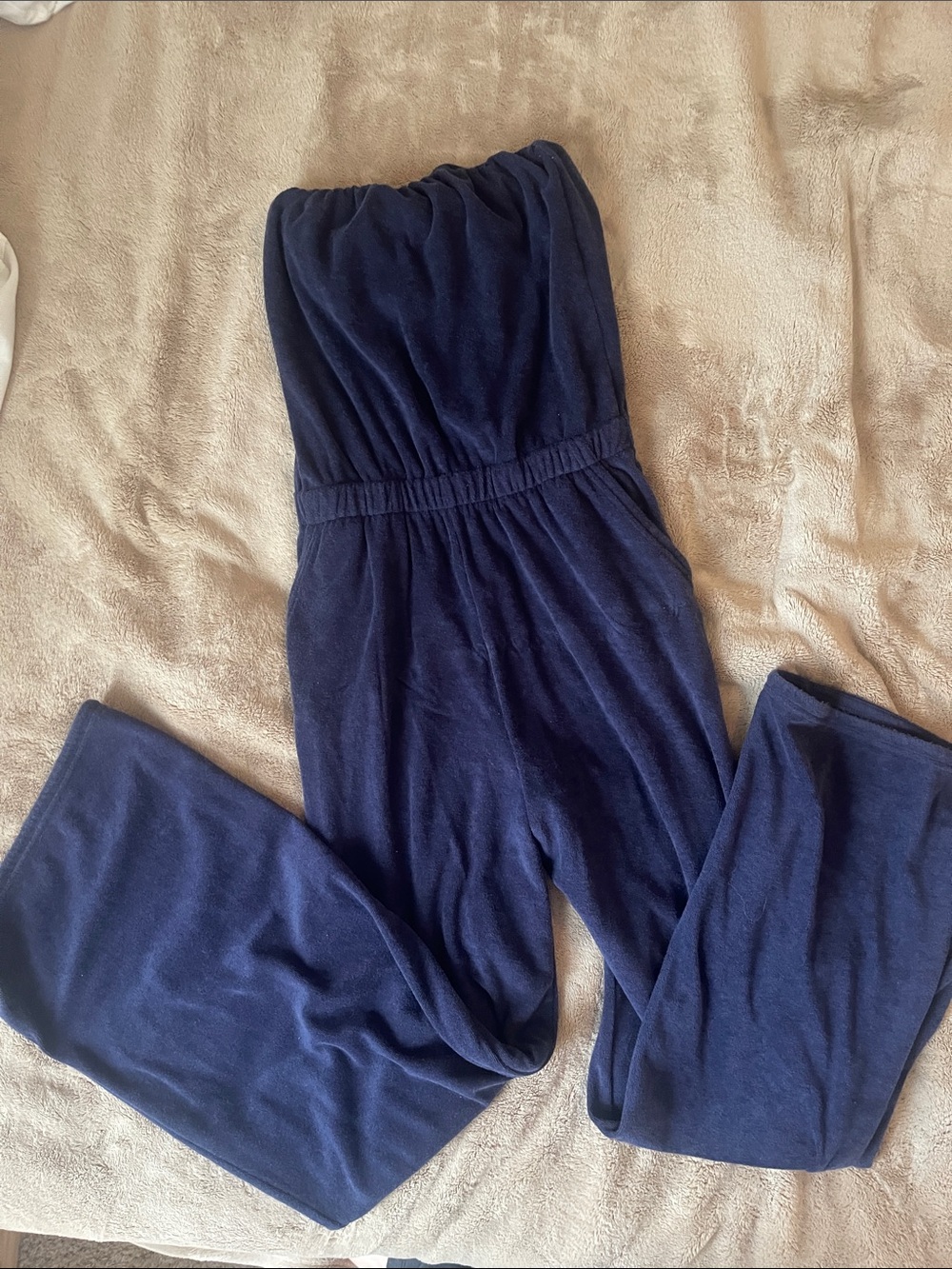 Aerie terry Navy Strapless Jumpsuit - Women